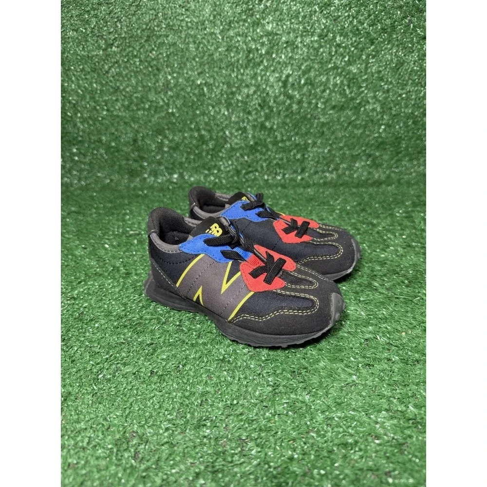 New Balance 327 Toddler Size 7C Black‎ Multicolor Walking Shoes Sneakers PS327